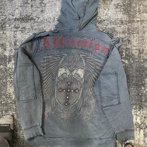 Vintage Black Affliction Distressed Hoodie